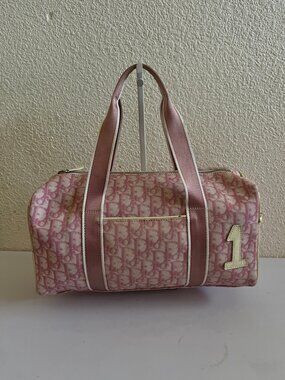Christian Dior vintage pink monogram trotter duffle Bag